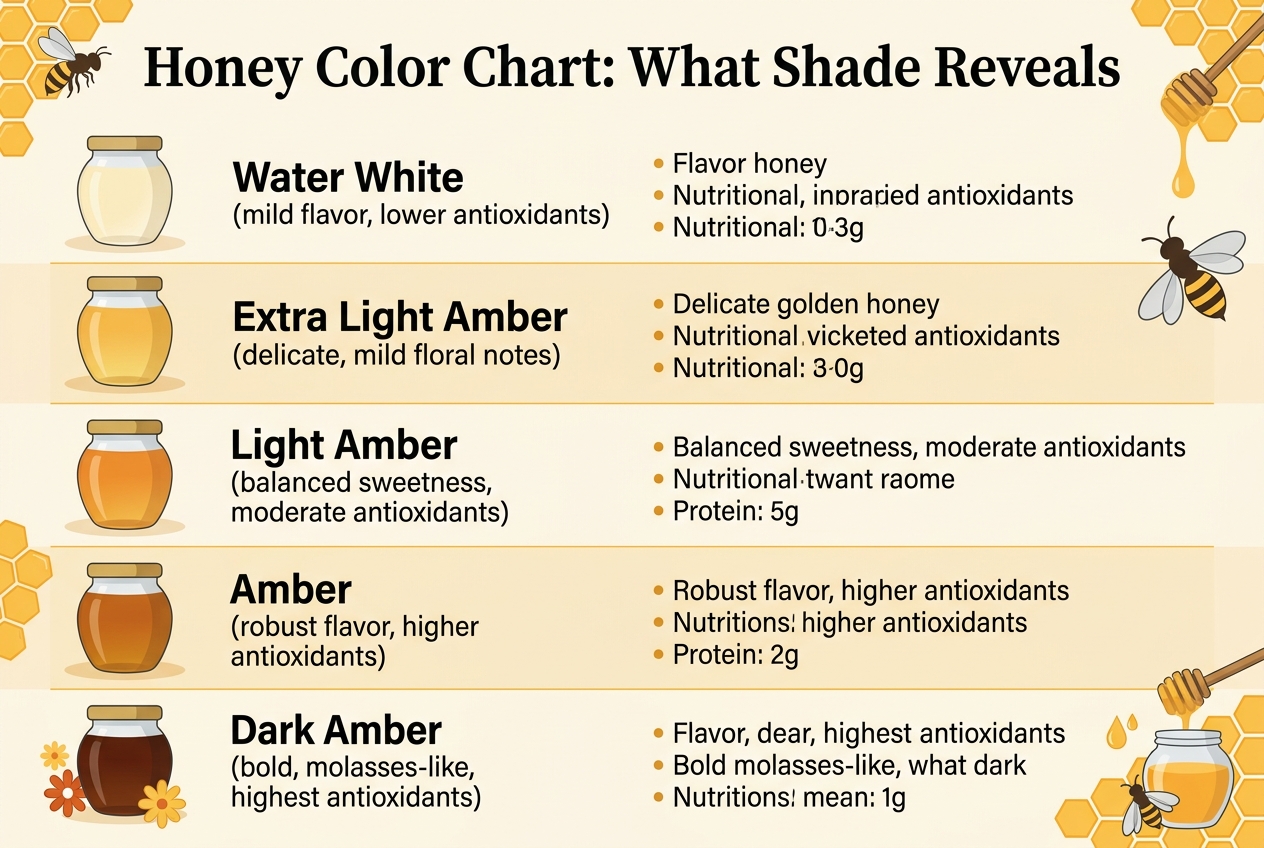 Infographic: Honey Color Chart: What Shade Reveals