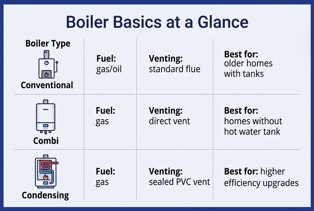Infographic: 3 common home boiler types compared