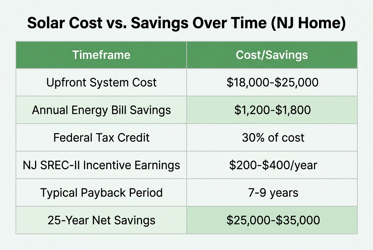 Infographic: Table titled 'Solar Cost vs