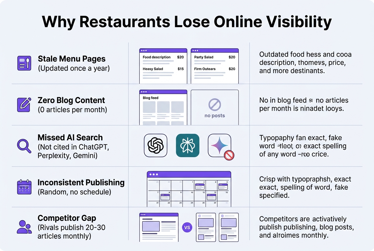 Infographic: Comparison titled: Why Restaurants Lose Online Visibility