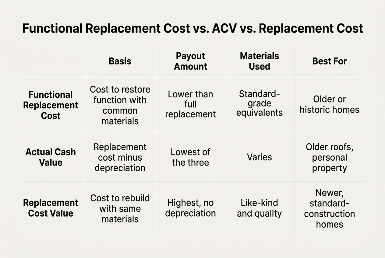How Functional Replacement Cost Works in Practice — functional replacement cost
