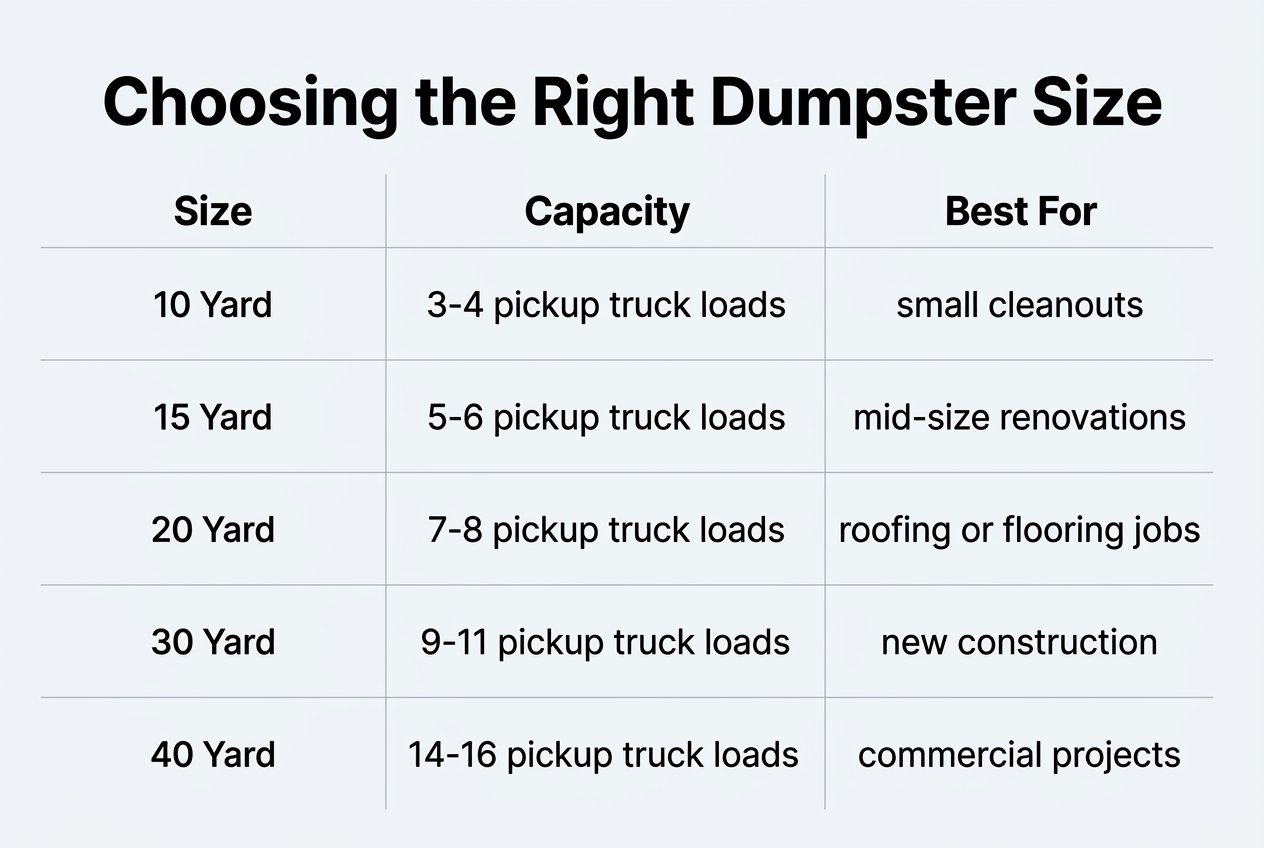 Dimensions and Capacity Explained — 15 yard dumpster rental