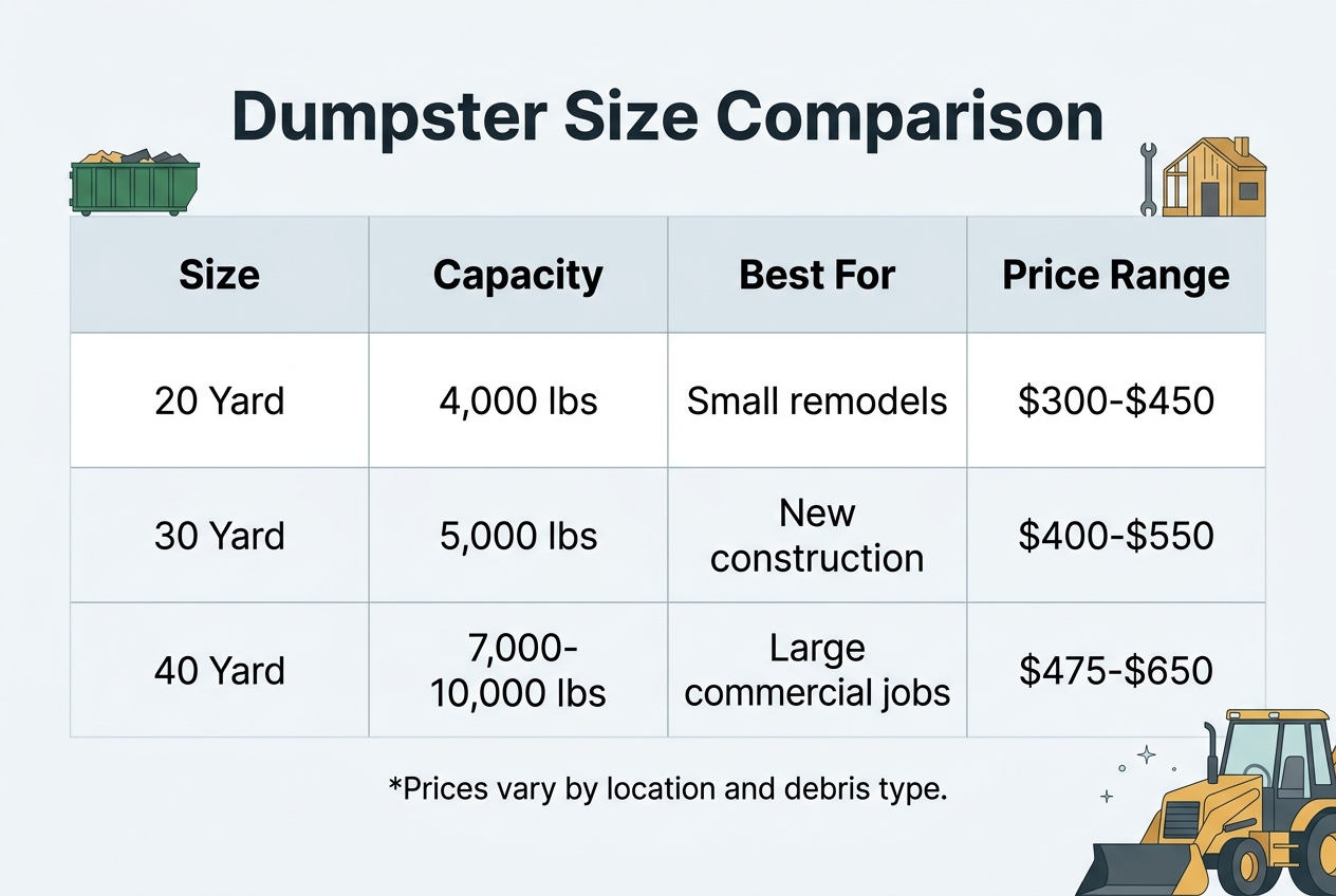 40 Yard Dumpster Dimensions and Capacity — 40 yard dumpster rental