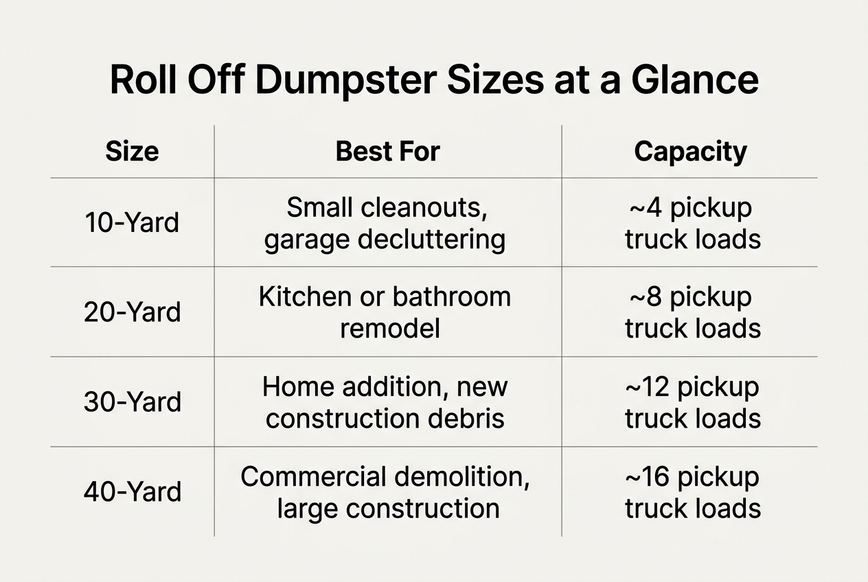 Understanding Roll Off Dumpsters — roll off dumpster sizes
