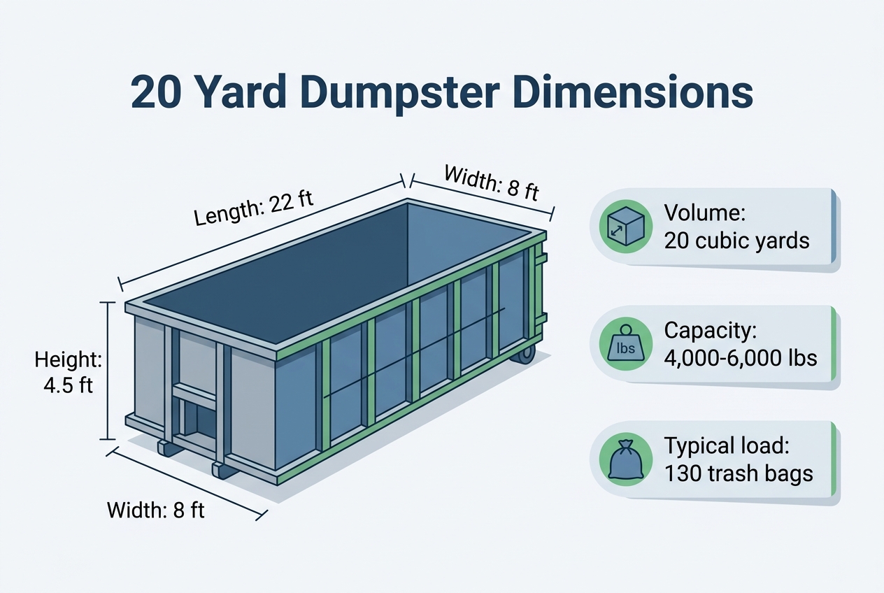 Understanding Dumpster Volume: What Does a Cubic Yard Mean — 20 yard dumpster dimensions