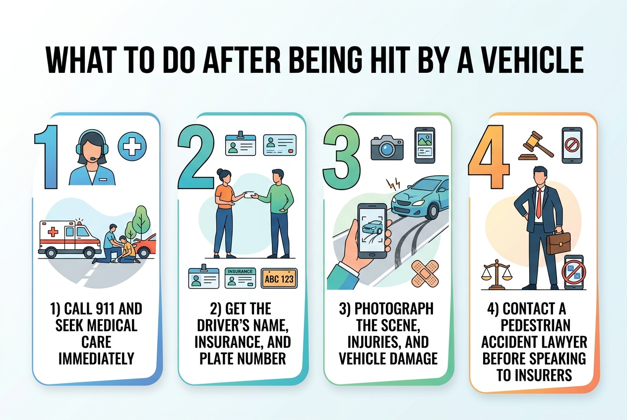What to Do Immediately After Being Hit by a Vehicle — pedestrian accident lawyer
